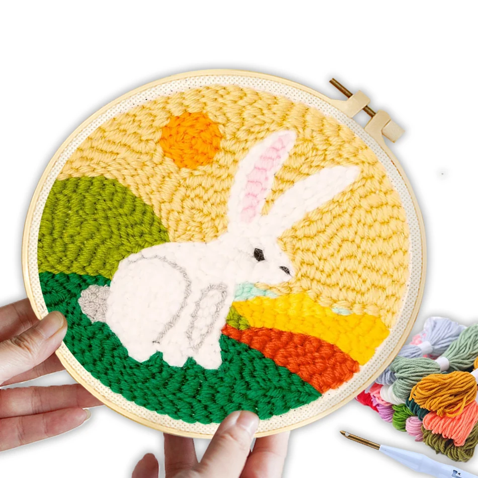 CHENISTORY punch needle embroidery rabbit 20X20cm Embroidery frame embroidery and creativity Yarn for beginners set Home Decor
CHENISTORY punch needle embroidery rabbit 20X20cm Embroidery frame embroidery and creativity Yarn for beginners set Home Decor