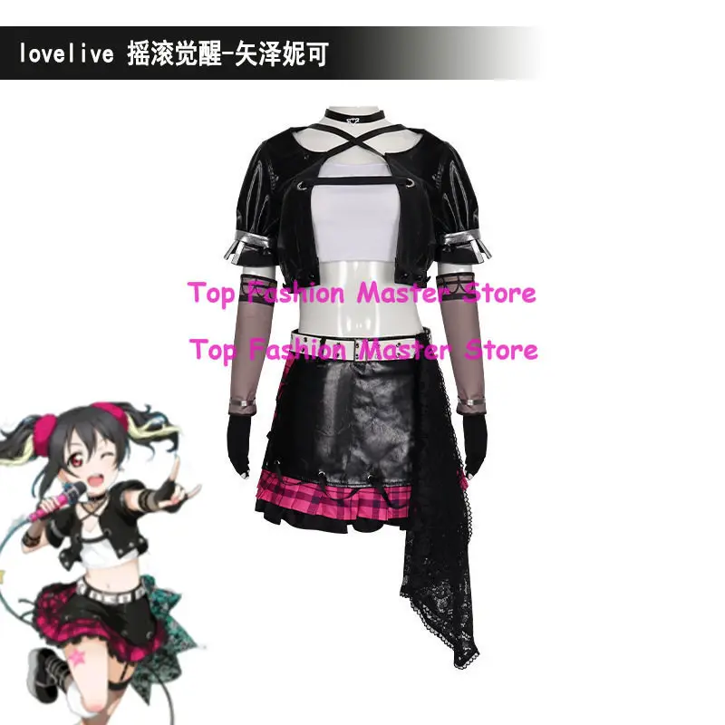Love Live Yazawa Nico Rock Awakening Cosplay Costume, Y2K Black Punk Short Dress, Halloween Party Outfit
Love Live Yazawa Nico Rock Awakening Cosplay Costume, Y2K Black Punk Short Dress, Halloween Party Outfit