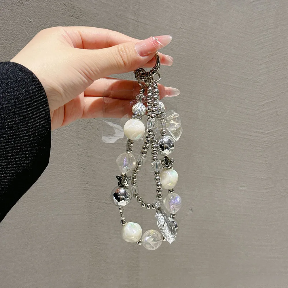 Модная акриловая цепочка для телефона с гальваническим покрытием из бисера, блестящая двойная цепочка, короткая цепочка на запястье, съемный ремешок для телефона с бантом
Модная акриловая цепочка для телефона с гальваническим покрытием из бисера, блестящая двойная цепочка, короткая цепочка на запястье, съемный ремешок для телефона с бантом