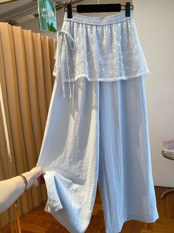 High Waist Straight Leg Wide Leg Pants Lace Splicing Loose Fit Summer Casual plus Size Women's Clothing Breathable Skin-Friendly
High Waist Straight Leg Wide Leg Pants Lace Splicing Loose Fit Summer Casual plus Size Women's Clothing Breathable Skin-Friendly
