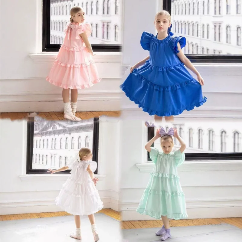 Girls' dress with stand-up collar, flutter sleeves, bow tie, princess dress2026New summer children's clothing wholesale
Girls' dress with stand-up collar, flutter sleeves, bow tie, princess dress2026New summer children's clothing wholesale