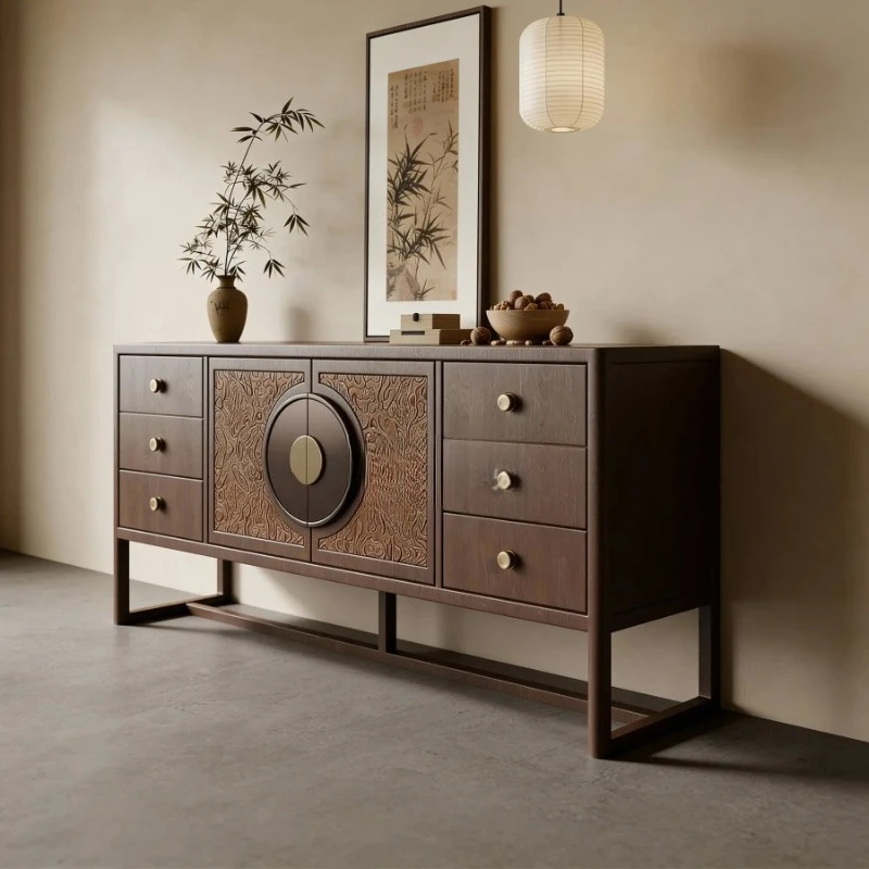 A New Chinese solid wood porch cabinet dining side cabinet household display decorative cabinet
A New Chinese solid wood porch cabinet dining side cabinet household display decorative cabinet