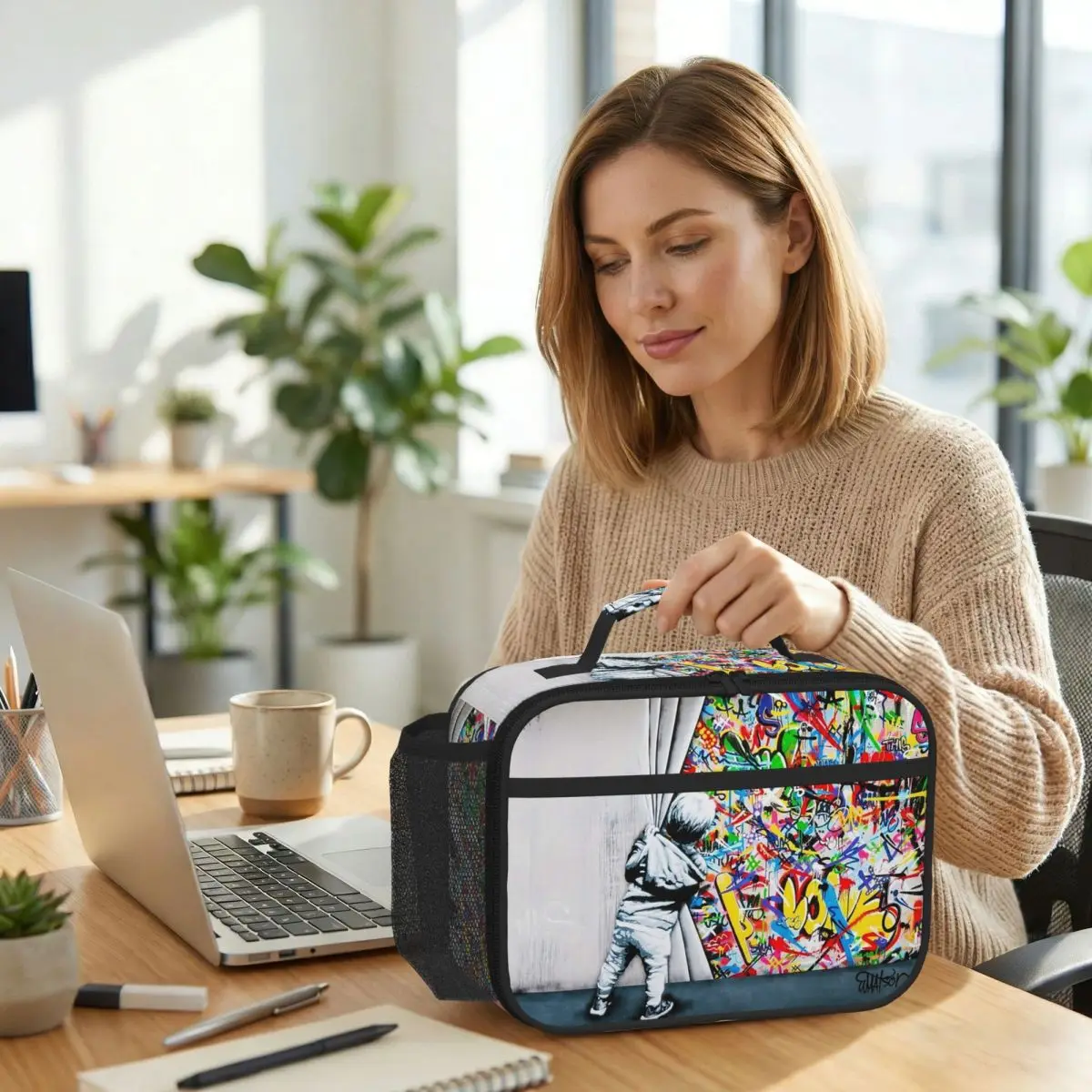 Behind The Curtain Boy - Banksy Street Art Mural Insulated Lunch Bag for Women Office Cooler Thermal Food Box Tote Lunch Boxes
Behind The Curtain Boy - Banksy Street Art Mural Insulated Lunch Bag for Women Office Cooler Thermal Food Box Tote Lunch Boxes