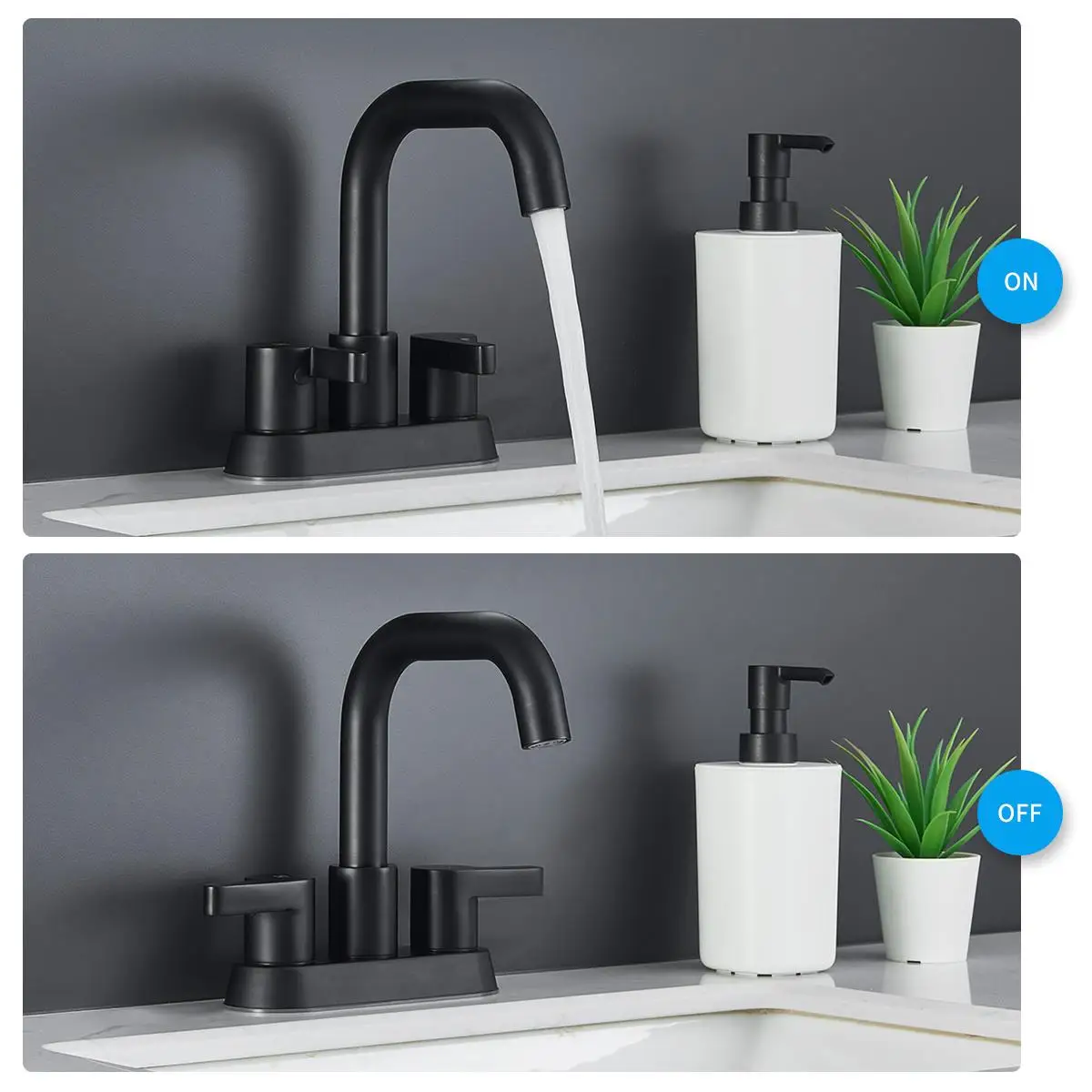 Matte Black 2-Handle 4-Inch Centerset Bathroom Sink Faucet with Pop-Up Drain & Water Supply Lines - 3 Hole Design
Matte Black 2-Handle 4-Inch Centerset Bathroom Sink Faucet with Pop-Up Drain & Water Supply Lines - 3 Hole Design