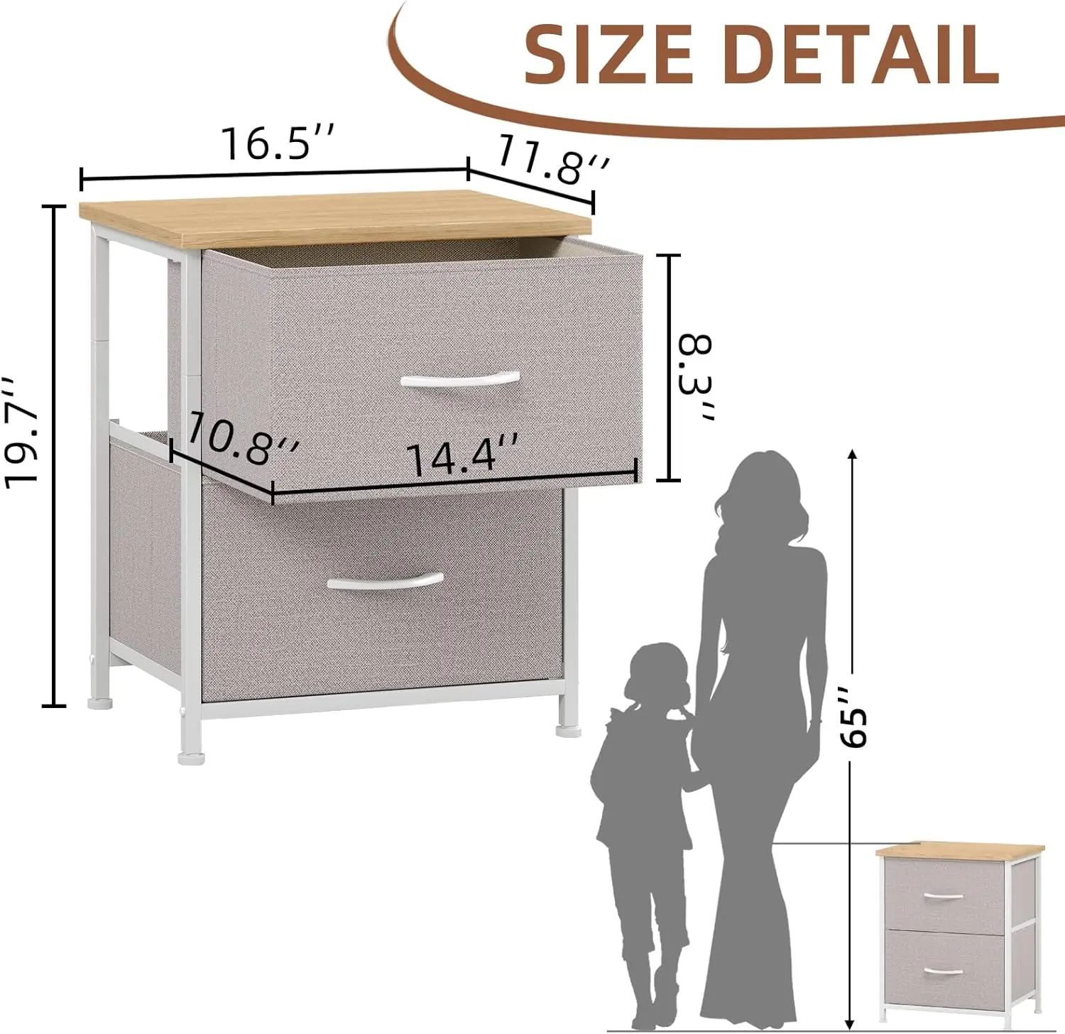 Somdot Nightstand With 2 Drawers, Bedside Table Small Dresser With Removable Fabric Bins For Bedroom Nursery Closet Living Room
Somdot Nightstand With 2 Drawers, Bedside Table Small Dresser With Removable Fabric Bins For Bedroom Nursery Closet Living Room