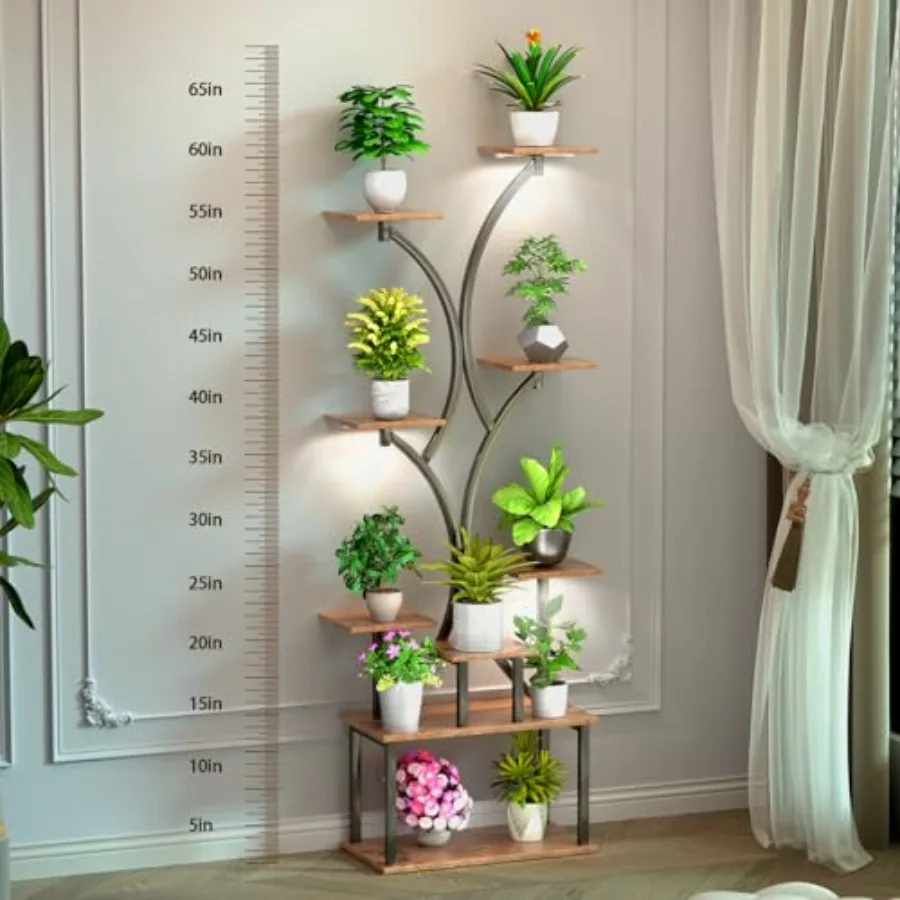 65 inch Plant Stand Indoor with Grow Lights 9 Tiered Metal Plant Stands Indoor Tall Plant Shelf for Multiple Plants for Living
65 inch Plant Stand Indoor with Grow Lights 9 Tiered Metal Plant Stands Indoor Tall Plant Shelf for Multiple Plants for Living