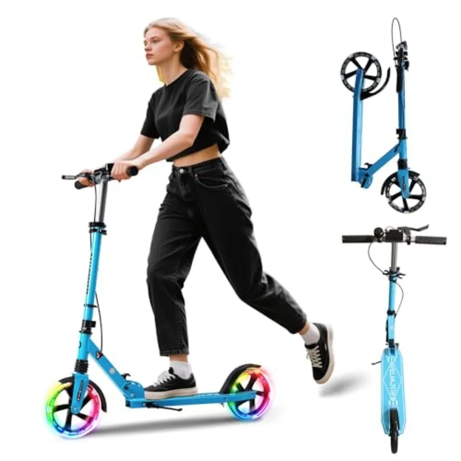 Kick Scooter for Ages 8+ Teens Adults with Front Handbrake and Rear Brake Adjustable Handlebars Big Sturdy PU Flash Wheels Red
Kick Scooter for Ages 8+ Teens Adults with Front Handbrake and Rear Brake Adjustable Handlebars Big Sturdy PU Flash Wheels Red