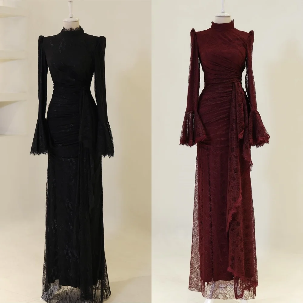 Customized Exquisite Classic Lace Pleat Ruched Draped A-line High Collar Long Dresses Evening Dresses Sizes Available Fashion
Customized Exquisite Classic Lace Pleat Ruched Draped A-line High Collar Long Dresses Evening Dresses Sizes Available Fashion