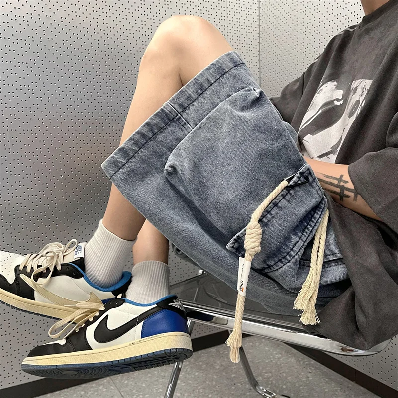Loose Men's Denim orts Casual Summer Waed Retro Brand Big ket Functional Sle Five-Point Pants Youth ular Straight...
Loose Men's Denim orts Casual Summer Waed Retro Brand Big ket Functional Sle Five-Point Pants Youth ular Straight...