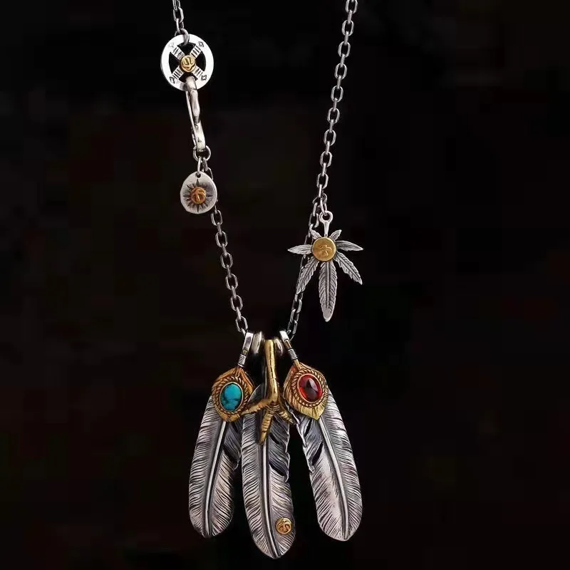Dropshipping Vintage Silver Feather Charm Long Chain Necklace for Women Men Turquoise Agate Sword Pendant Jewelry Boyfriend Gift
Dropshipping Vintage Silver Feather Charm Long Chain Necklace for Women Men Turquoise Agate Sword Pendant Jewelry Boyfriend Gift