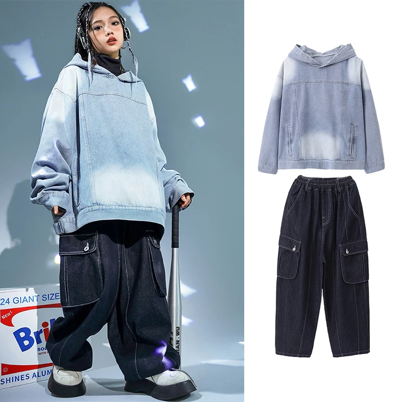 Girls Hip Hop Clothes Denim Tops Loose Pants Kpop Clothing Street Dance Performance Costume Children Festival Outfit DL11345
Girls Hip Hop Clothes Denim Tops Loose Pants Kpop Clothing Street Dance Performance Costume Children Festival Outfit DL11345