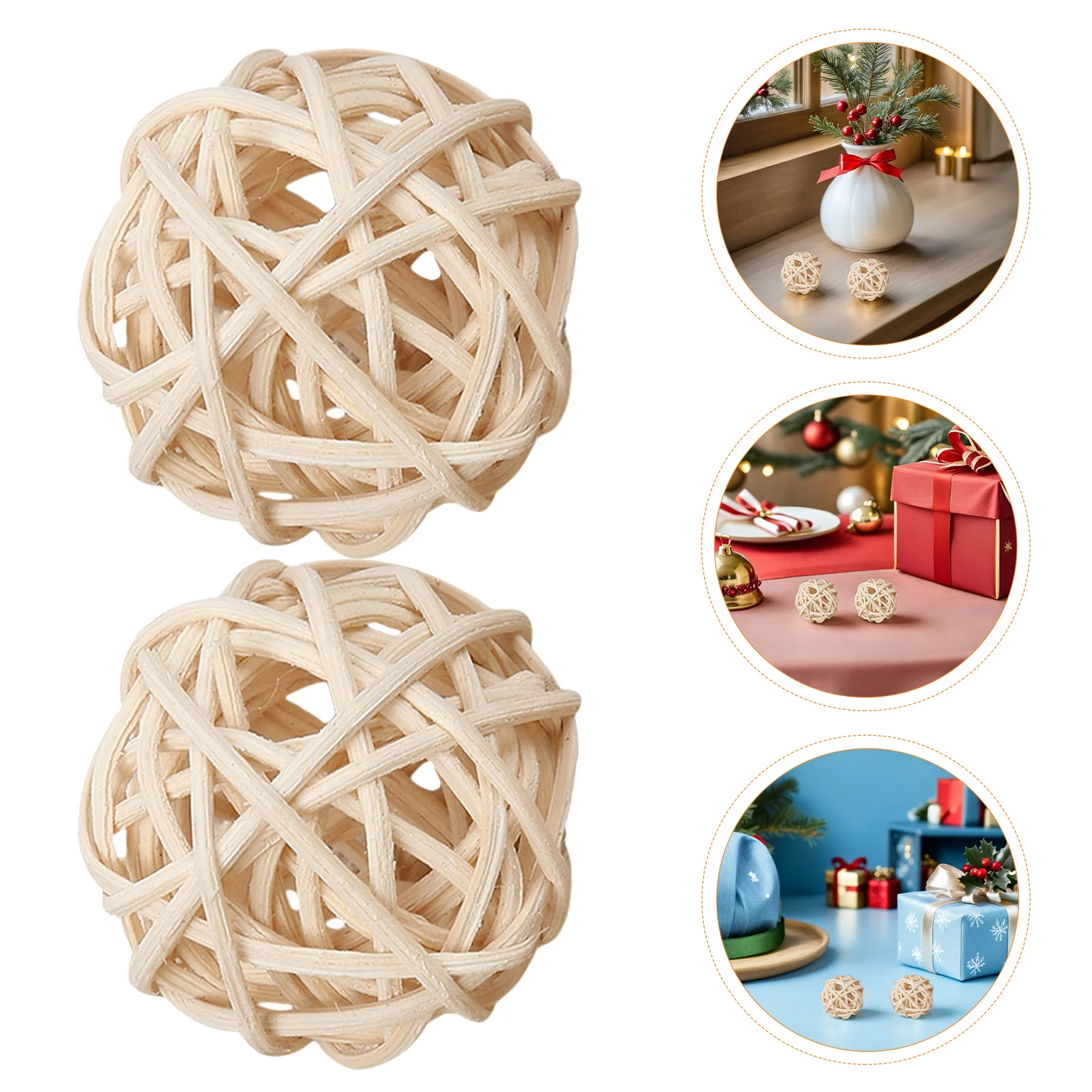 60Pcs Decorative Rattan Balls Handcrafted Wicker Spheres Farmhouse Style Bowl Filler for Christmas Wedding Table Arrangements
60Pcs Decorative Rattan Balls Handcrafted Wicker Spheres Farmhouse Style Bowl Filler for Christmas Wedding Table Arrangements