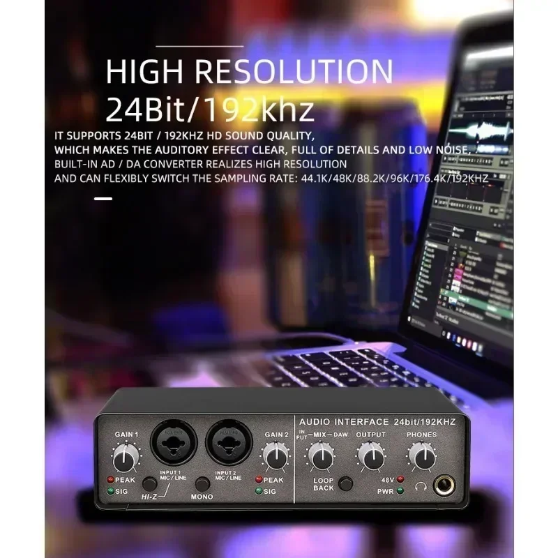 TEYUN Q-24 Professional Audio Sound Card with Monitor Electric Guitar Live Broadcast Recording for Studio Singing Computer PC
TEYUN Q-24 Professional Audio Sound Card with Monitor Electric Guitar Live Broadcast Recording for Studio Singing Computer PC