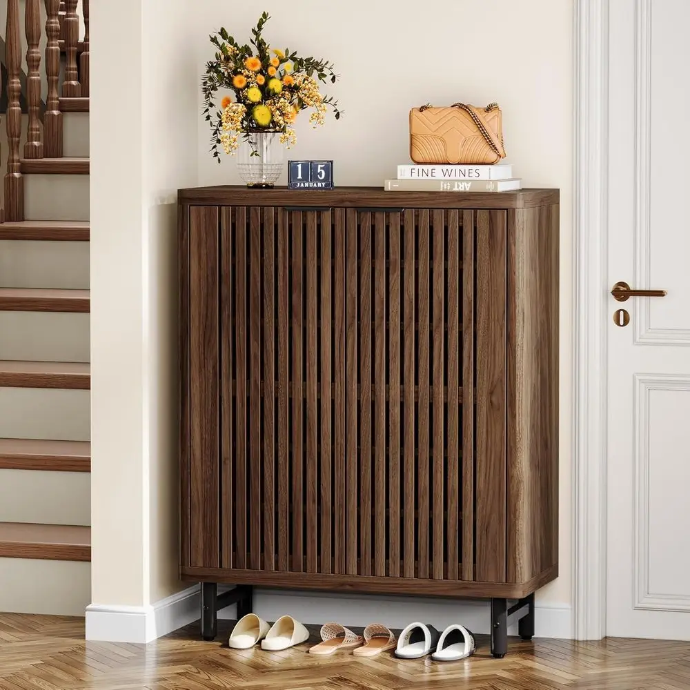 6-Tier Wooden Shoe Cabinet with Adjustable Shelves, Large Storage Furniture for Entryway and Hallway in Black & Brown
6-Tier Wooden Shoe Cabinet with Adjustable Shelves, Large Storage Furniture for Entryway and Hallway in Black & Brown
