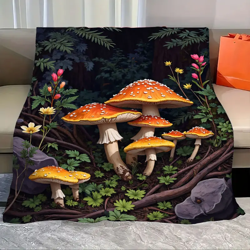 1pc Flannel Blanket Enchanted Forest Mushroom Blanket - Cozy Nature Scene Throw
1pc Flannel Blanket Enchanted Forest Mushroom Blanket - Cozy Nature Scene Throw