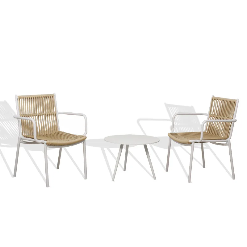 Outdoor webbing table and chair casual dining table and chair three-piece coffee shop balcony leisure webbing back chair 
Outdoor webbing table and chair casual dining table and chair three-piece coffee shop balcony leisure webbing back chair