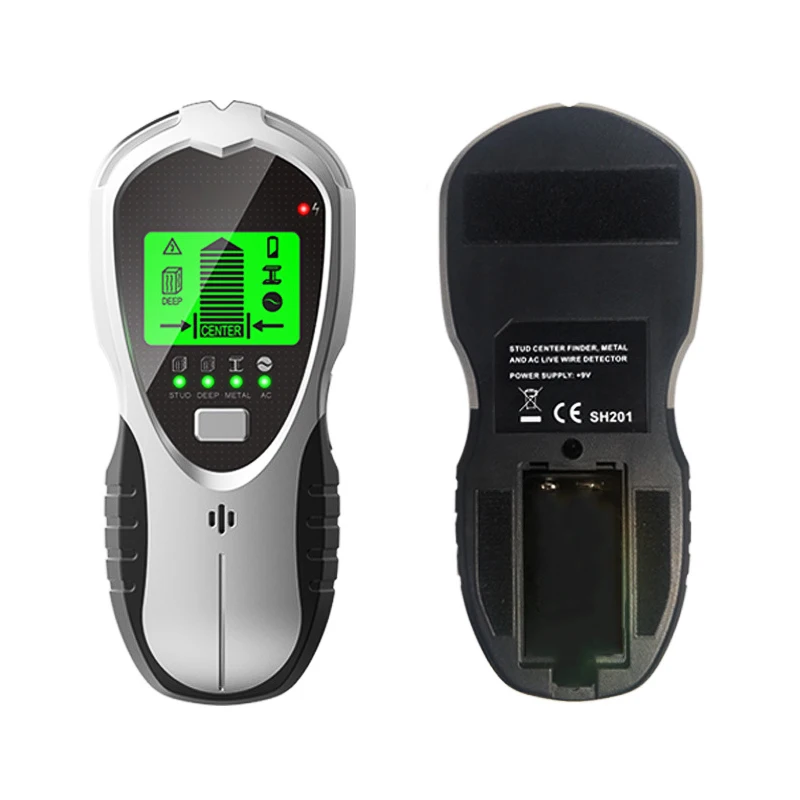 SH201 5 in 1 Metal Detectors LCD HD Display Backlit Find Metal Wood Studs AC Cable Wires Depth Tracker Wall Scanner Stud Tools
SH201 5 in 1 Metal Detectors LCD HD Display Backlit Find Metal Wood Studs AC Cable Wires Depth Tracker Wall Scanner Stud Tools