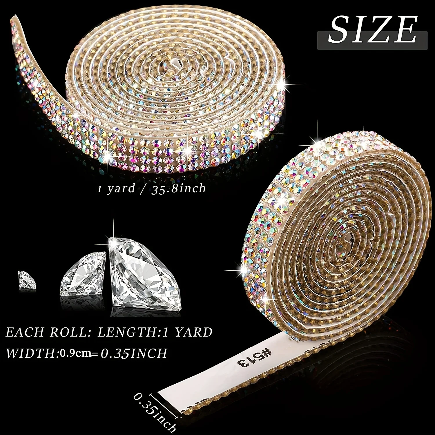 6 Rolls Sparkle and Shine with Crystal Rhinestone Ribbon Sticker- Self Adhesive for DIY Crafts, Weddings, and Parties Decoration
6 Rolls Sparkle and Shine with Crystal Rhinestone Ribbon Sticker- Self Adhesive for DIY Crafts, Weddings, and Parties Decoration