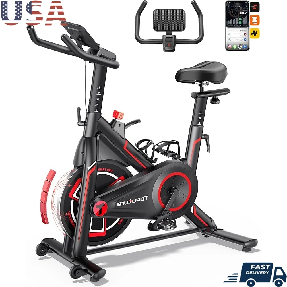 Magnetic Resistance Stationary Exercise Bike with App Connectivity Ultra-Quiet Indoor Cycling Home Fitness Monitor Adjustable
Magnetic Resistance Stationary Exercise Bike with App Connectivity Ultra-Quiet Indoor Cycling Home Fitness Monitor Adjustable