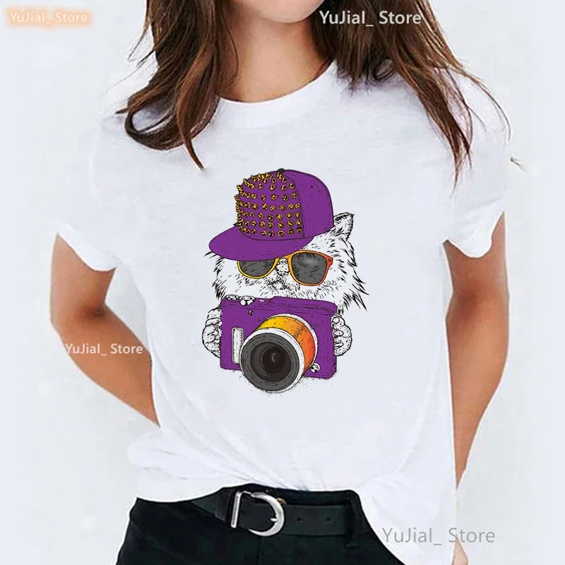 Cool Cat Love Camera Print T Shirt Women'S Clothing Summer Fashion Tops Tee Shirt Femme Harajuku Shirt Funny T-Shirt Female
Cool Cat Love Camera Print T Shirt Women'S Clothing Summer Fashion Tops Tee Shirt Femme Harajuku Shirt Funny T-Shirt Female