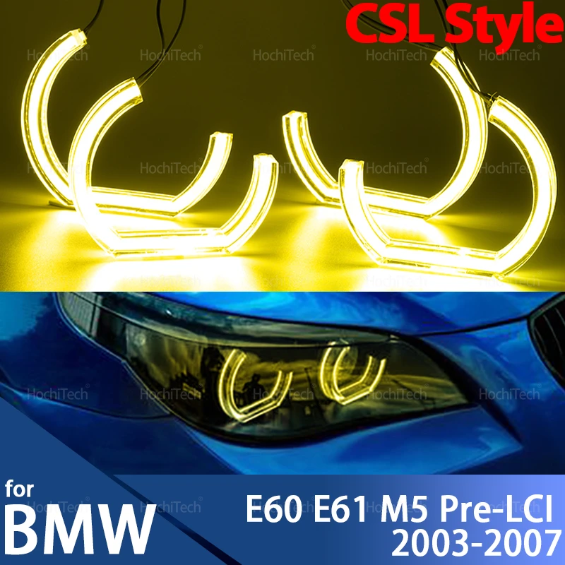 Car Styling CS CSL Style LED Angel Eyes Rings Headlight Lemon Yellow DRL for BMW E60 E61 520i 525i 530i 540i 545i 550i M5 03-07
Car Styling CS CSL Style LED Angel Eyes Rings Headlight Lemon Yellow DRL for BMW E60 E61 520i 525i 530i 540i 545i 550i M5 03-07
