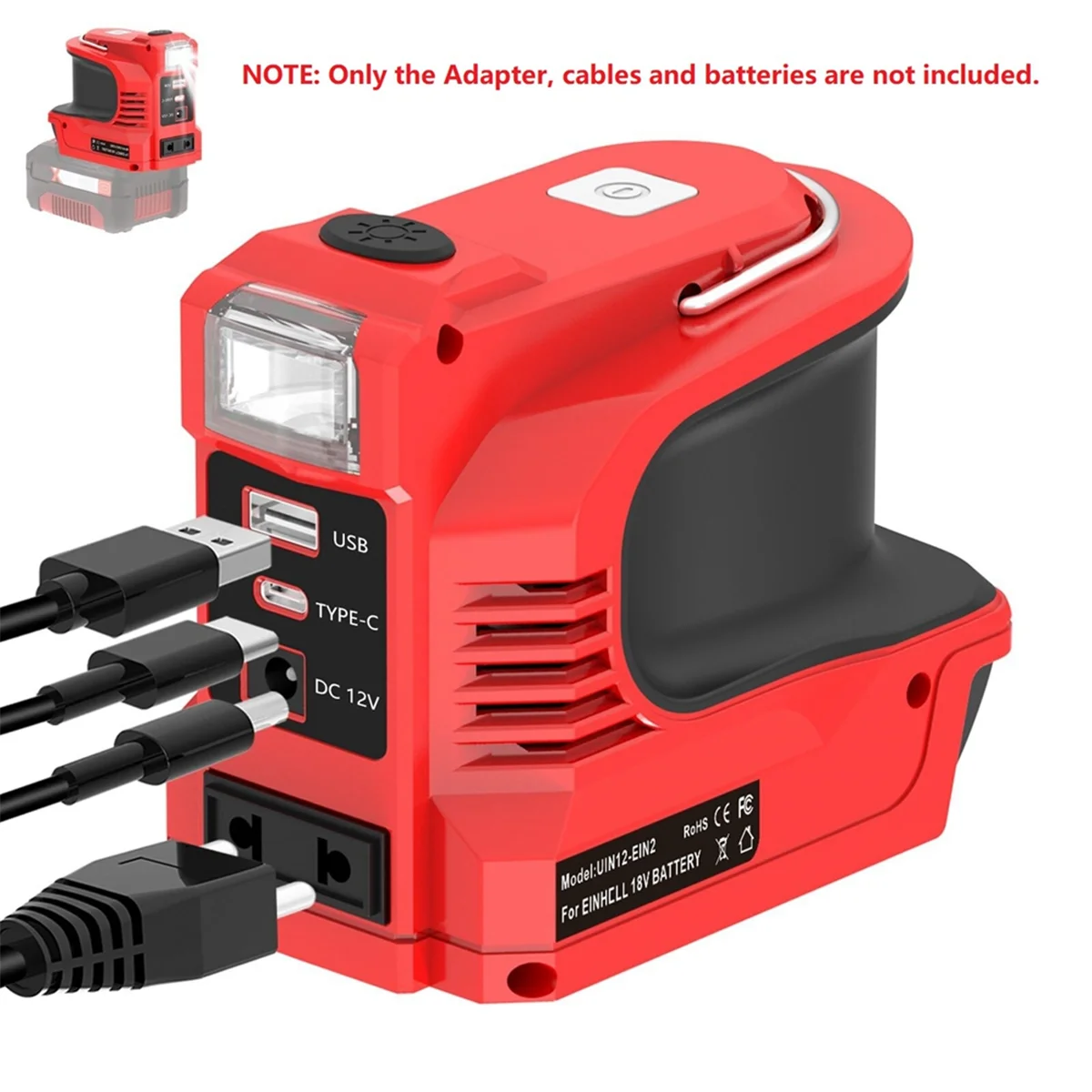 Y31A 180W Power Inverter with LED Work Light for 18V Li-Ion Battery DC 12V Powered Outlet with USB/Type-C EU PLUG
Y31A 180W Power Inverter with LED Work Light for 18V Li-Ion Battery DC 12V Powered Outlet with USB/Type-C EU PLUG