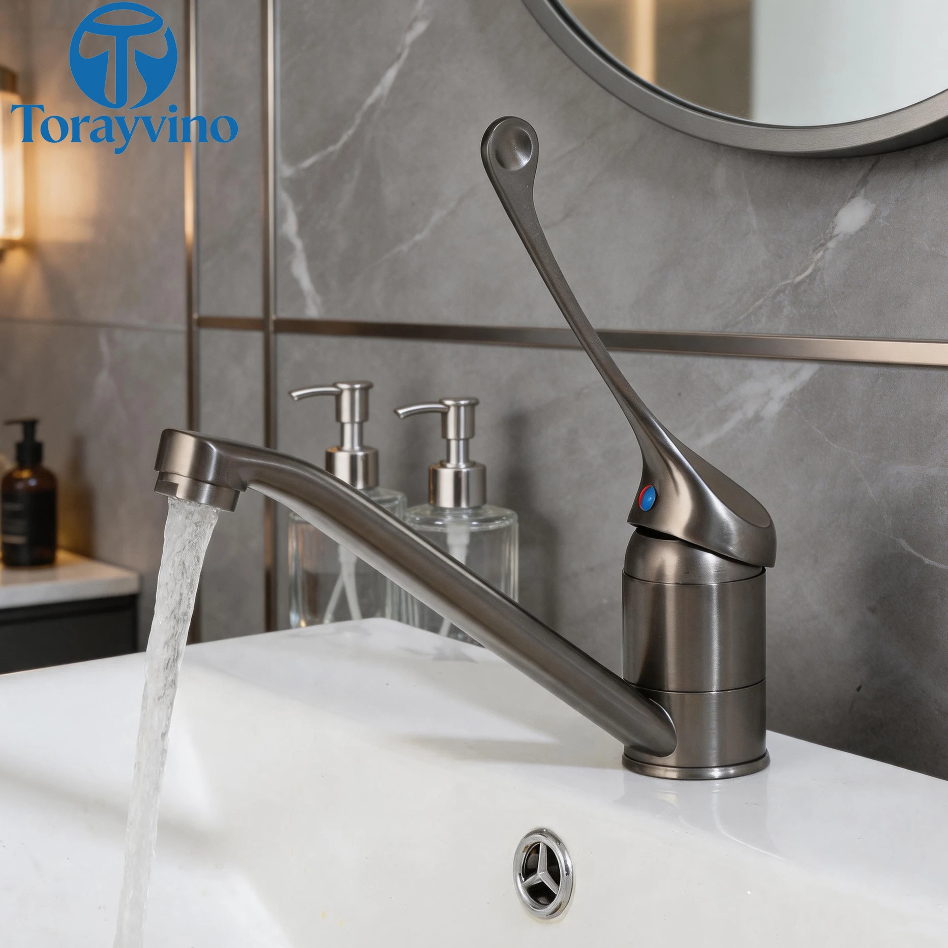 Torayvino Medical Long Handle Bathroom Faucet Black Water Tap Sink Faucets Sprayer Brass Hot & Cold Deck Mounted Faucet Mixer
Torayvino Medical Long Handle Bathroom Faucet Black Water Tap Sink Faucets Sprayer Brass Hot & Cold Deck Mounted Faucet Mixer