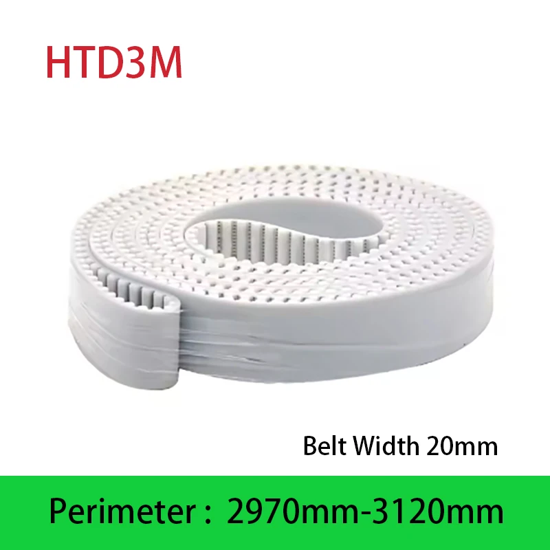 1Pcs Perimeter 2970mm-3120mm HTD3M PU With Steel Core Timing Belt Width 20mm White Polyurethane Closed Loop Gear Belt
1Pcs Perimeter 2970mm-3120mm HTD3M PU With Steel Core Timing Belt Width 20mm White Polyurethane Closed Loop Gear Belt