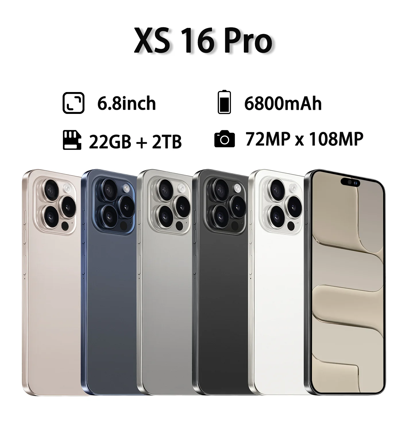 The phone case is used for XS 16 Pro Global Edition 6800mAh Battery 22GB 2TB New 6.8HD Original Smart Dual Card Android 5G
The phone case is used for XS 16 Pro Global Edition 6800mAh Battery 22GB 2TB New 6.8HD Original Smart Dual Card Android 5G