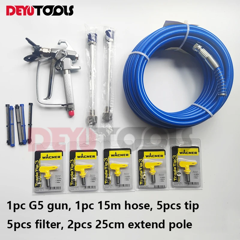 Universal Airless Paint Sprayer Accessory Set, 5 Spray Tips, 2 Extension Wands, 15m Hose, Nozzle Guards, 5filter,Repair Fittings
Universal Airless Paint Sprayer Accessory Set, 5 Spray Tips, 2 Extension Wands, 15m Hose, Nozzle Guards, 5filter,Repair Fittings