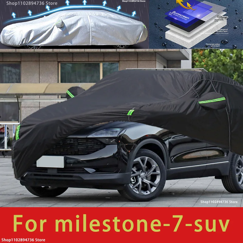Для Milestone7 подходит для наружной защиты автомобиля, снежный чехол, Солнцезащитный водонепроницаемый пыленепроницаемый внешний черный чехол для автомобиля
Для Milestone7 подходит для наружной защиты автомобиля, снежный чехол, Солнцезащитный водонепроницаемый пыленепроницаемый внешний черный чехол для автомобиля