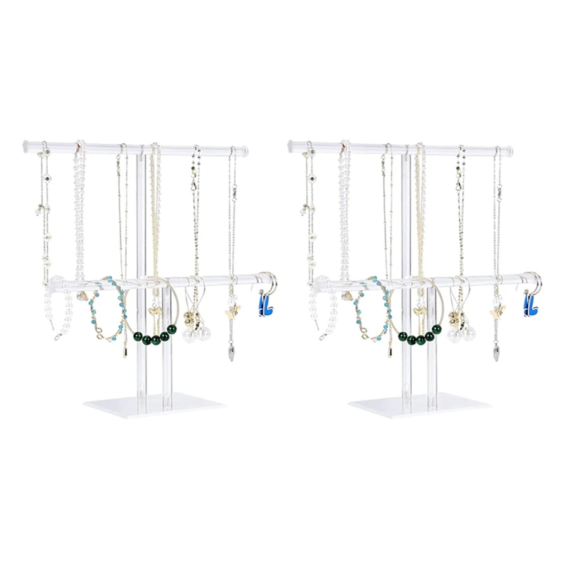 2X Jewelry Stand Necklace Holder, Jewelry Display Holder, Necklace And Bracelet Hanging Organizer, Clear Tower Stand
2X Jewelry Stand Necklace Holder, Jewelry Display Holder, Necklace And Bracelet Hanging Organizer, Clear Tower Stand