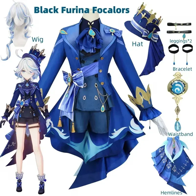 Furina Cosplay Costume Wig Genshin Impact Fontaine Focalors with Hat Black Suits High Heel Cosplay Shoes for Women Outfits
Furina Cosplay Costume Wig Genshin Impact Fontaine Focalors with Hat Black Suits High Heel Cosplay Shoes for Women Outfits