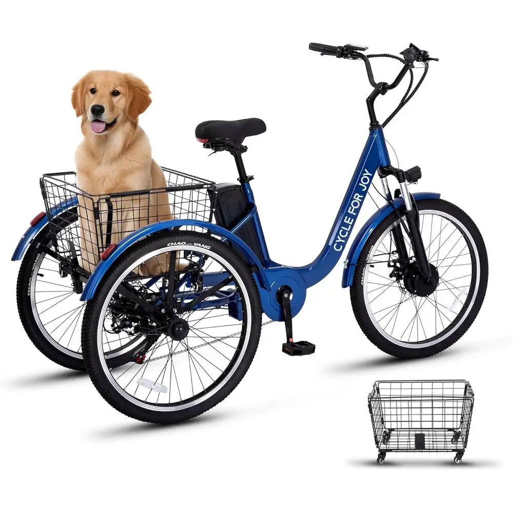 24 7-Speed Adult Electric Tricycle with Disc Brakes, Suspension, and 48V 13Ah Battery for Comfortable Commuting
24 7-Speed Adult Electric Tricycle with Disc Brakes, Suspension, and 48V 13Ah Battery for Comfortable Commuting