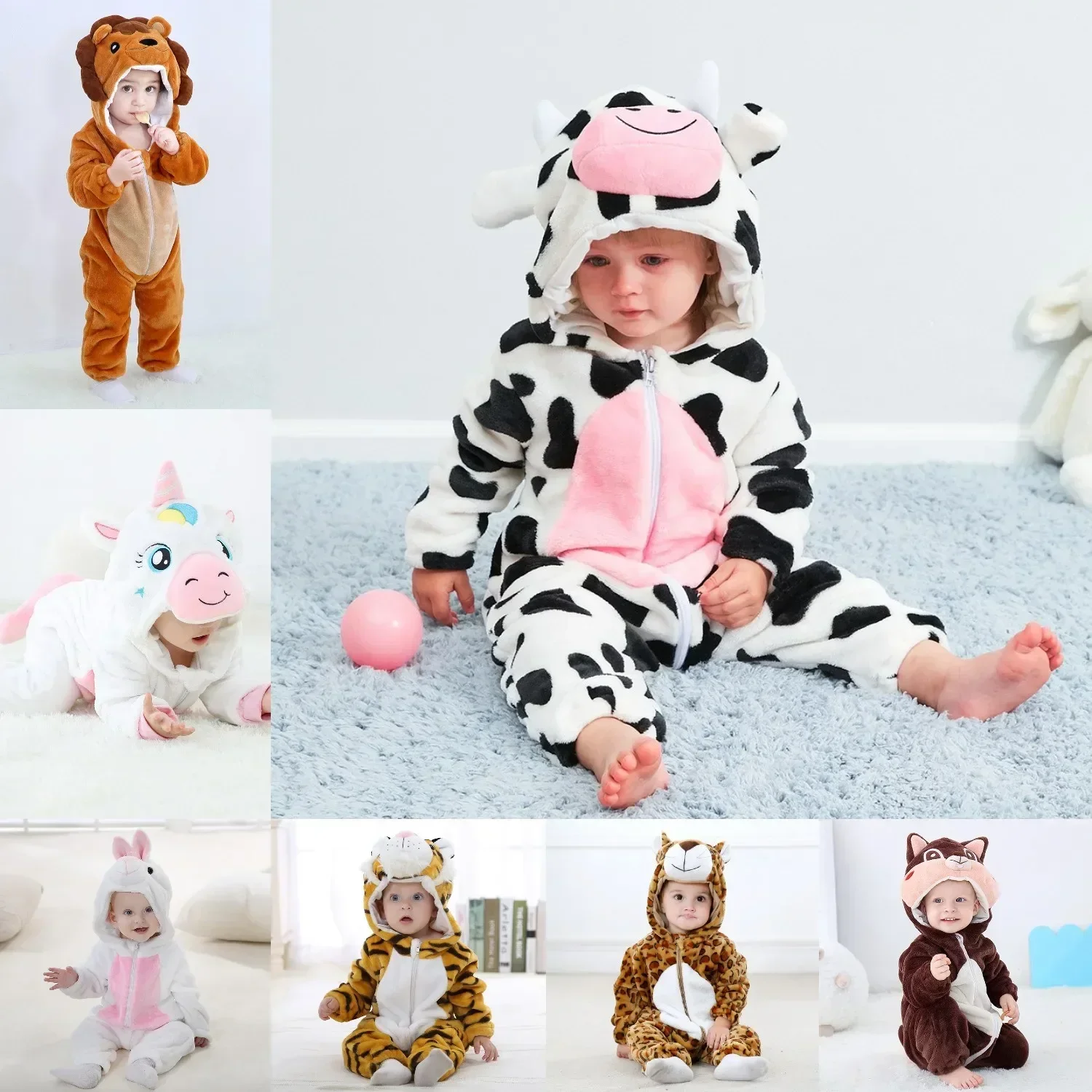 Baby Girls Rompers Flannel Bear Panda Pajamas Halloween Baby Boy Animal Costumes Baby Jumpsuit Kigurumi Outfits
Baby Girls Rompers Flannel Bear Panda Pajamas Halloween Baby Boy Animal Costumes Baby Jumpsuit Kigurumi Outfits