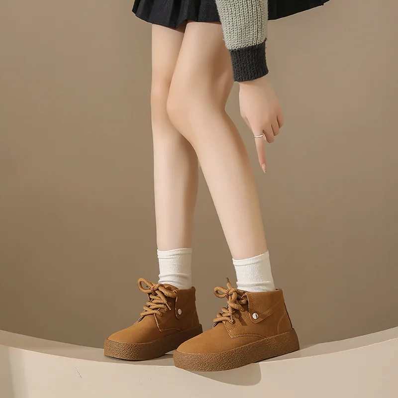 2024 New Premium Frosted Cowhide Full Real Leather Boots Retro Casual Sneakers Platform Heighten Shoes Woman Roman Boots
2024 New Premium Frosted Cowhide Full Real Leather Boots Retro Casual Sneakers Platform Heighten Shoes Woman Roman Boots