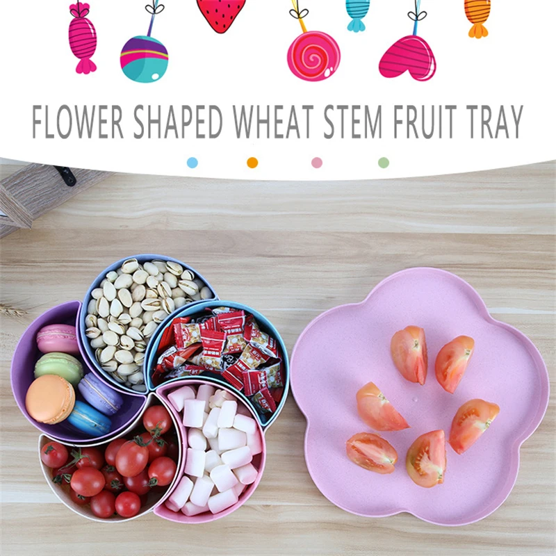 Snack Tray Platter Wheat Straw Colored Flower Shaped Nut Platter Snack Candy Bowl Appetizer Tray With Lid Food Storage Organizer
Snack Tray Platter Wheat Straw Colored Flower Shaped Nut Platter Snack Candy Bowl Appetizer Tray With Lid Food Storage Organizer