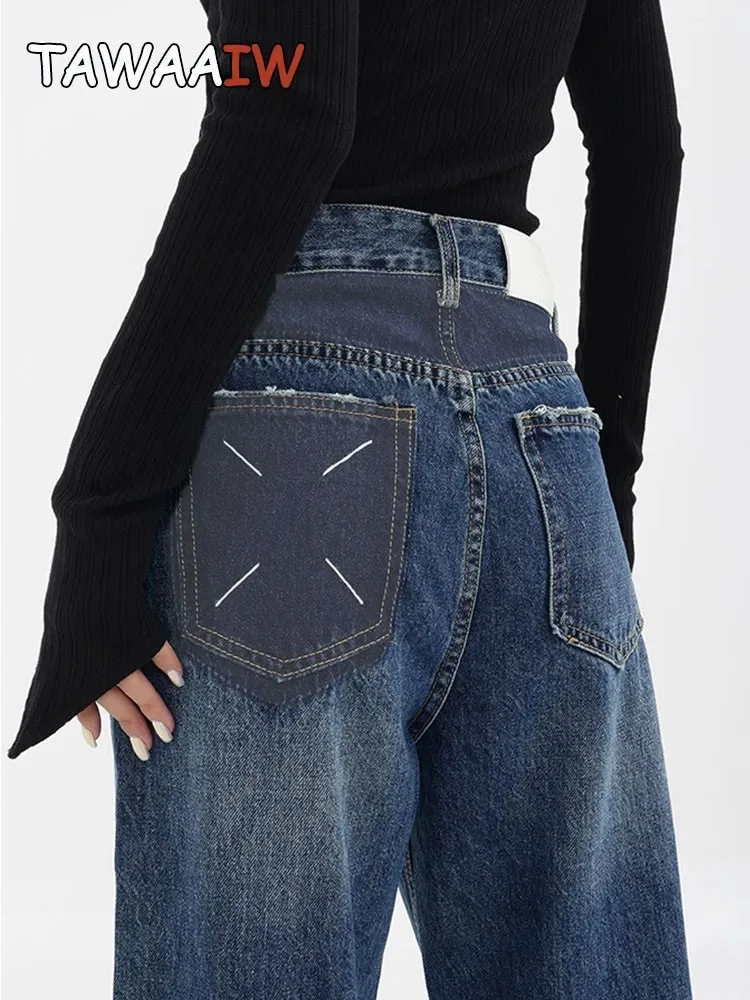 Tawaaiw American Retro Patchwork Pocket Straight Mom Jeans High Waist Boyfriend Jeans For Women Vintage Denim Pants Korean Chic
Tawaaiw American Retro Patchwork Pocket Straight Mom Jeans High Waist Boyfriend Jeans For Women Vintage Denim Pants Korean Chic