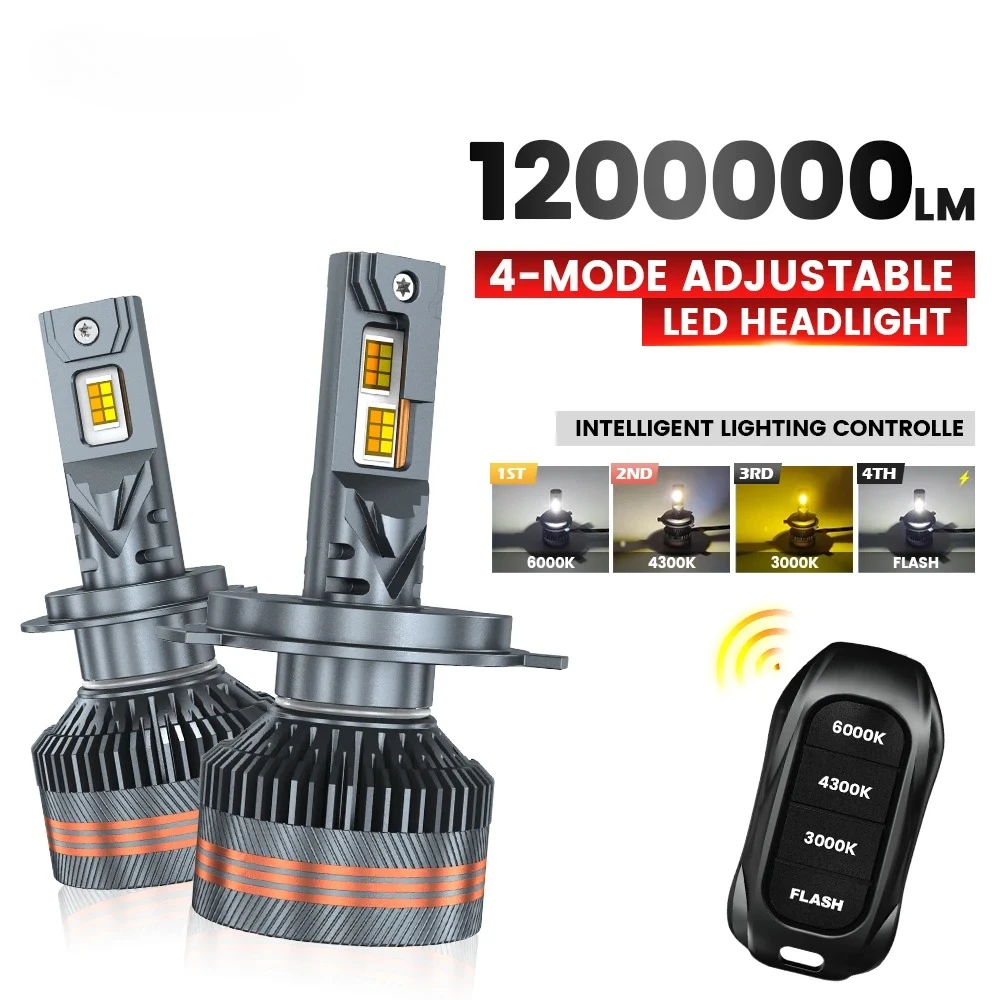 2Pcs H4 H7 LED Blub Beam Headlamp H1 H8 H9 H11 9005 HB3 9006 HB4 3000K 4300K 6000K 4 modes Adjustable Hi/Lo LED Headlights
2Pcs H4 H7 LED Blub Beam Headlamp H1 H8 H9 H11 9005 HB3 9006 HB4 3000K 4300K 6000K 4 modes Adjustable Hi/Lo LED Headlights