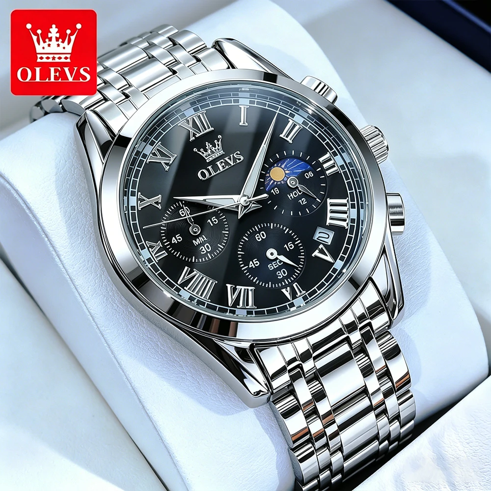 OLEVS Men's Watches Trend Fashion Multi-function Original Brand Quartz Wristwatch Waterproof Luminous Date 24h Moon Phase 2871
OLEVS Men's Watches Trend Fashion Multi-function Original Brand Quartz Wristwatch Waterproof Luminous Date 24h Moon Phase 2871