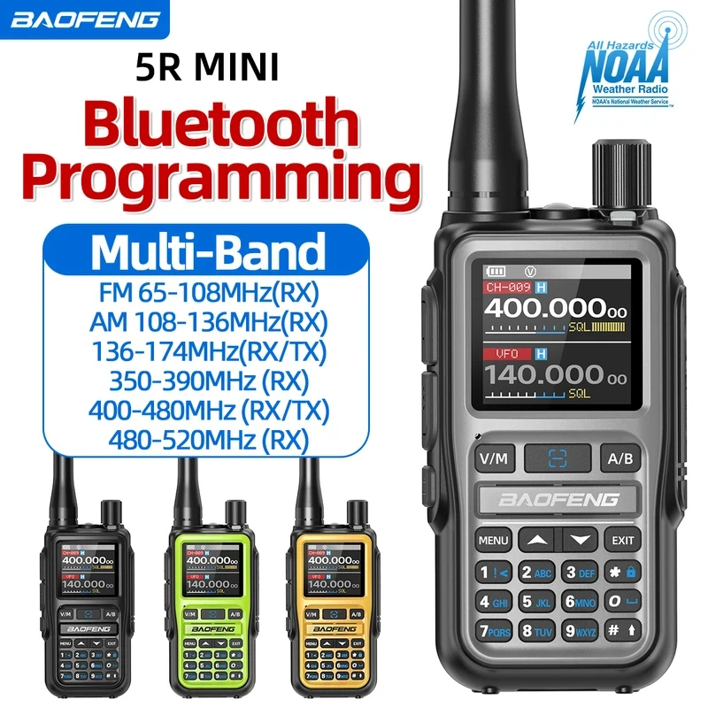 4 Pack Mini Baofeng UV-5R Two Way Radio Bluetooth Programming Type-C Handheld Ham Radio Dual PTT Long Range Walkie Talkies
4 Pack Mini Baofeng UV-5R Two Way Radio Bluetooth Programming Type-C Handheld Ham Radio Dual PTT Long Range Walkie Talkies