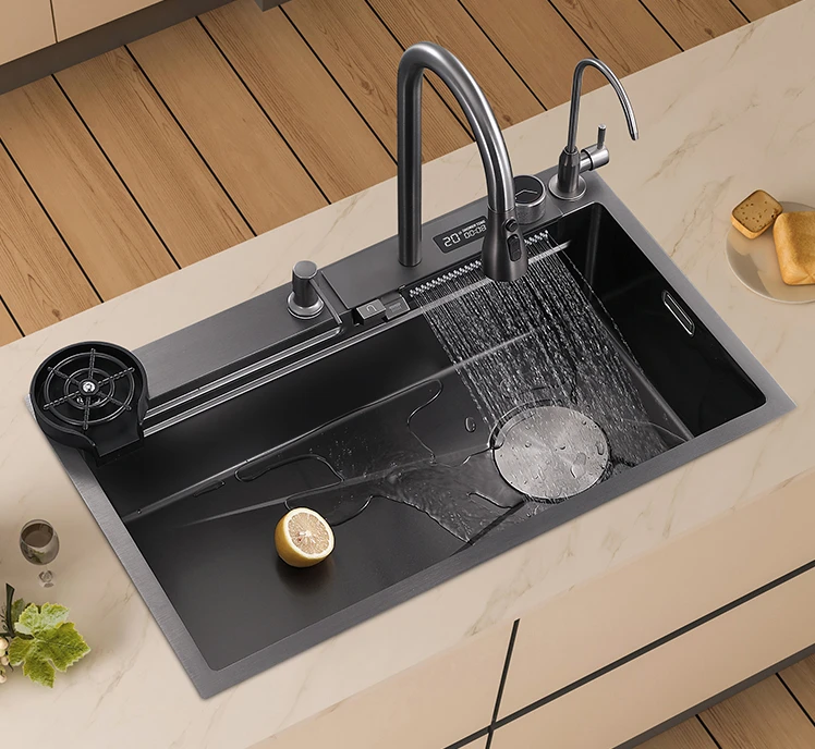 Большая кухонная водопадная раковина из нержавеющей стали с одной канавкой, раковина для овощей и раковина
Большая кухонная водопадная раковина из нержавеющей стали с одной канавкой, раковина для овощей и раковина