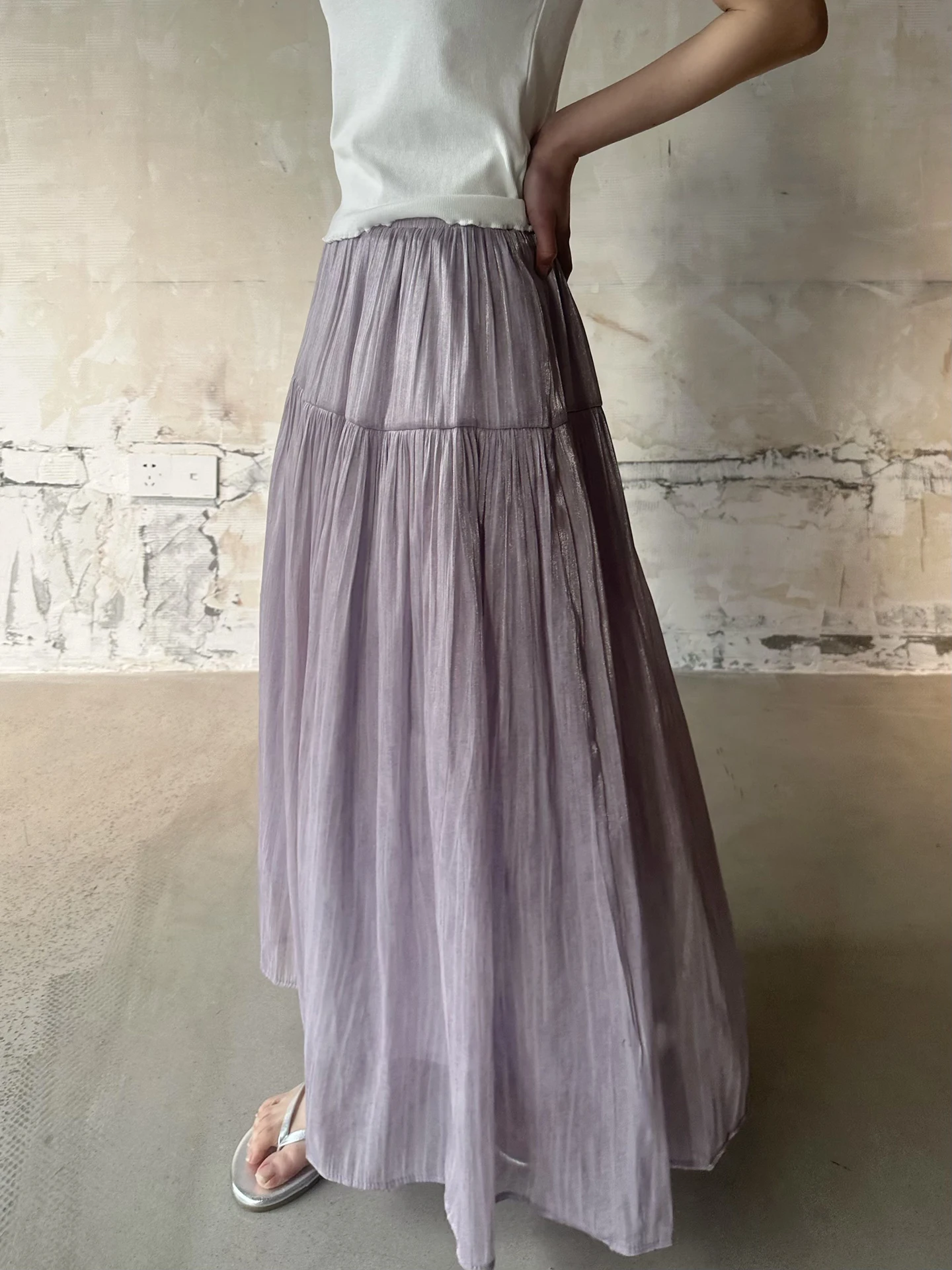 Spring Summer Purple Fairy Skirt Women's High Waist A-Line Skirt Oxygen Feeling Versatile Slimming Polyester Satin
Spring Summer Purple Fairy Skirt Women's High Waist A-Line Skirt Oxygen Feeling Versatile Slimming Polyester Satin