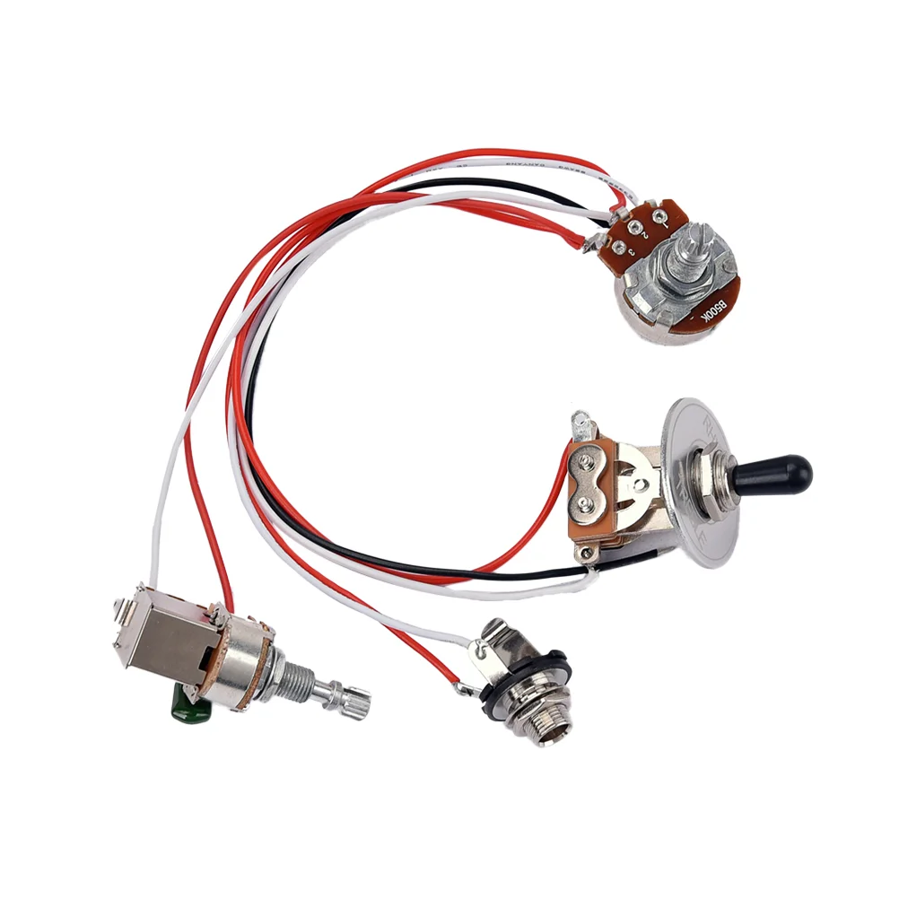 Electric Guitar Wiring Harness Prewired Kit 3 Way Toggle 1 Volume 1 Tone 500K Pots Jack 1 Set guitar harness
Electric Guitar Wiring Harness Prewired Kit 3 Way Toggle 1 Volume 1 Tone 500K Pots Jack 1 Set guitar harness