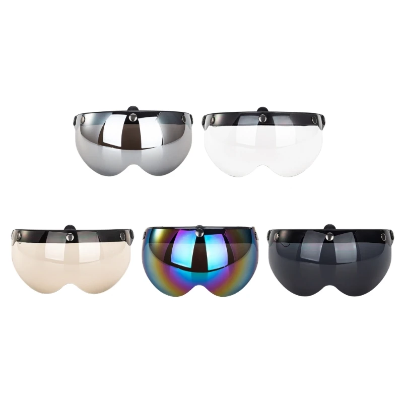 Lightweight Universal 3-Snap Visors for Open Face Motorcycles Helmet Wind Shield Flip Up Down Quick Fixing Compactsize
Lightweight Universal 3-Snap Visors for Open Face Motorcycles Helmet Wind Shield Flip Up Down Quick Fixing Compactsize