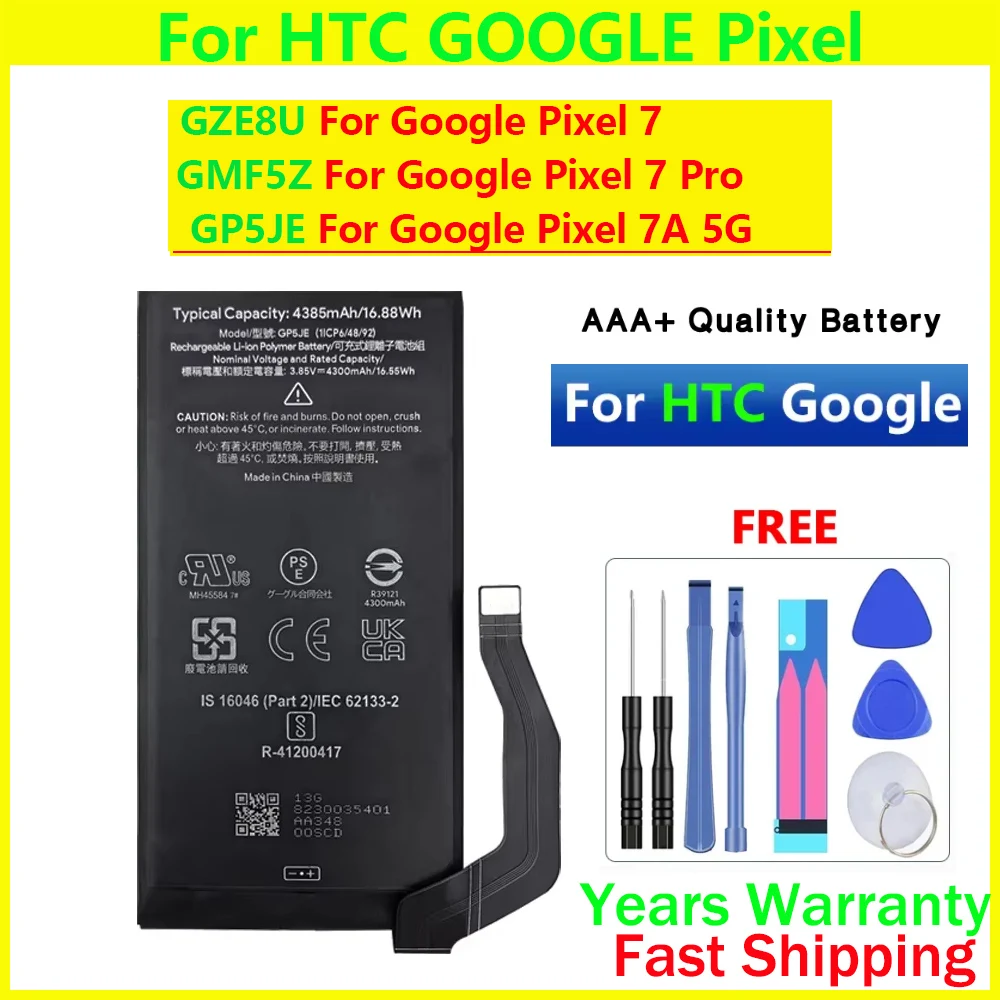 Brand New 100% genuine Replacement Battery GZE8U GMF5Z GP5JE For HTC Google Pixel 7 7 pro 7A PRO High Quality Batteries
Brand New 100% genuine Replacement Battery GZE8U GMF5Z GP5JE For HTC Google Pixel 7 7 pro 7A PRO High Quality Batteries