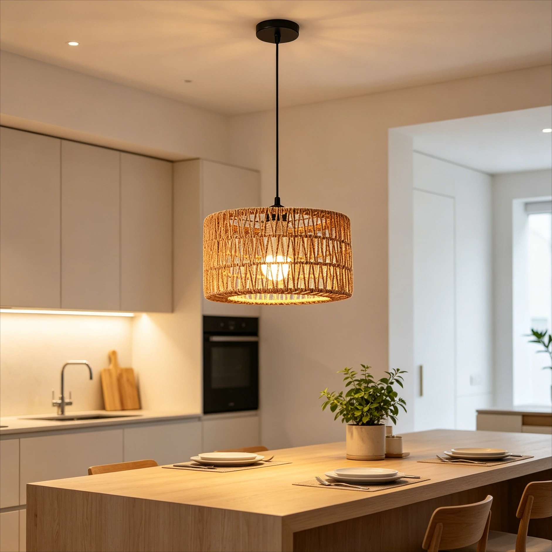 JOYINLED 31CM Paper Rope Chandelier Modern Living Room Rattan Pendant Light Wicker Lamp shade for Kitchen Island Dinning Table
JOYINLED 31CM Paper Rope Chandelier Modern Living Room Rattan Pendant Light Wicker Lamp shade for Kitchen Island Dinning Table