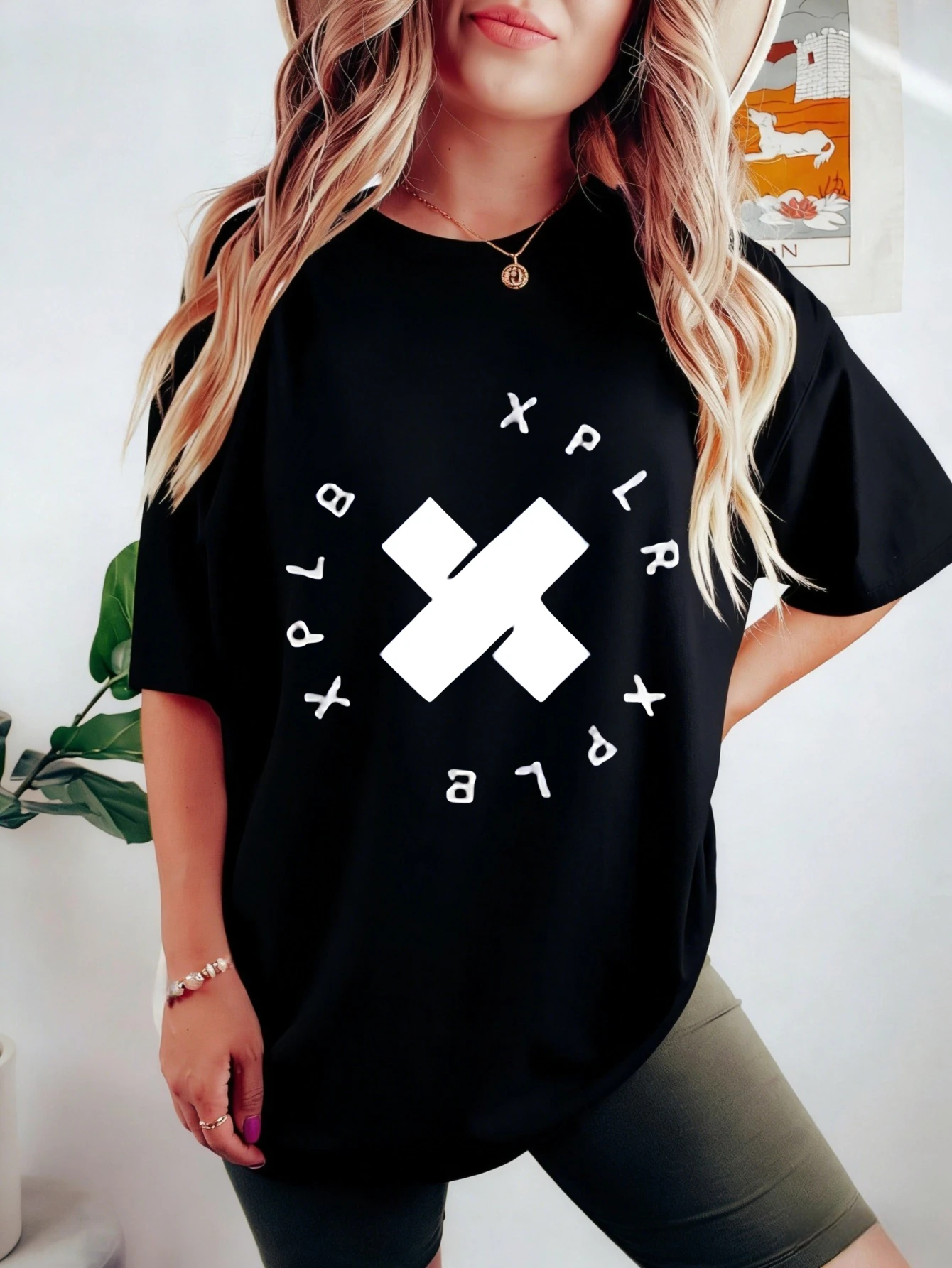 womens short sleeve graphic X Cross Alphabet Print cotton oversized summer casual streetwear t shirt for her
womens short sleeve graphic X Cross Alphabet Print cotton oversized summer casual streetwear t shirt for her