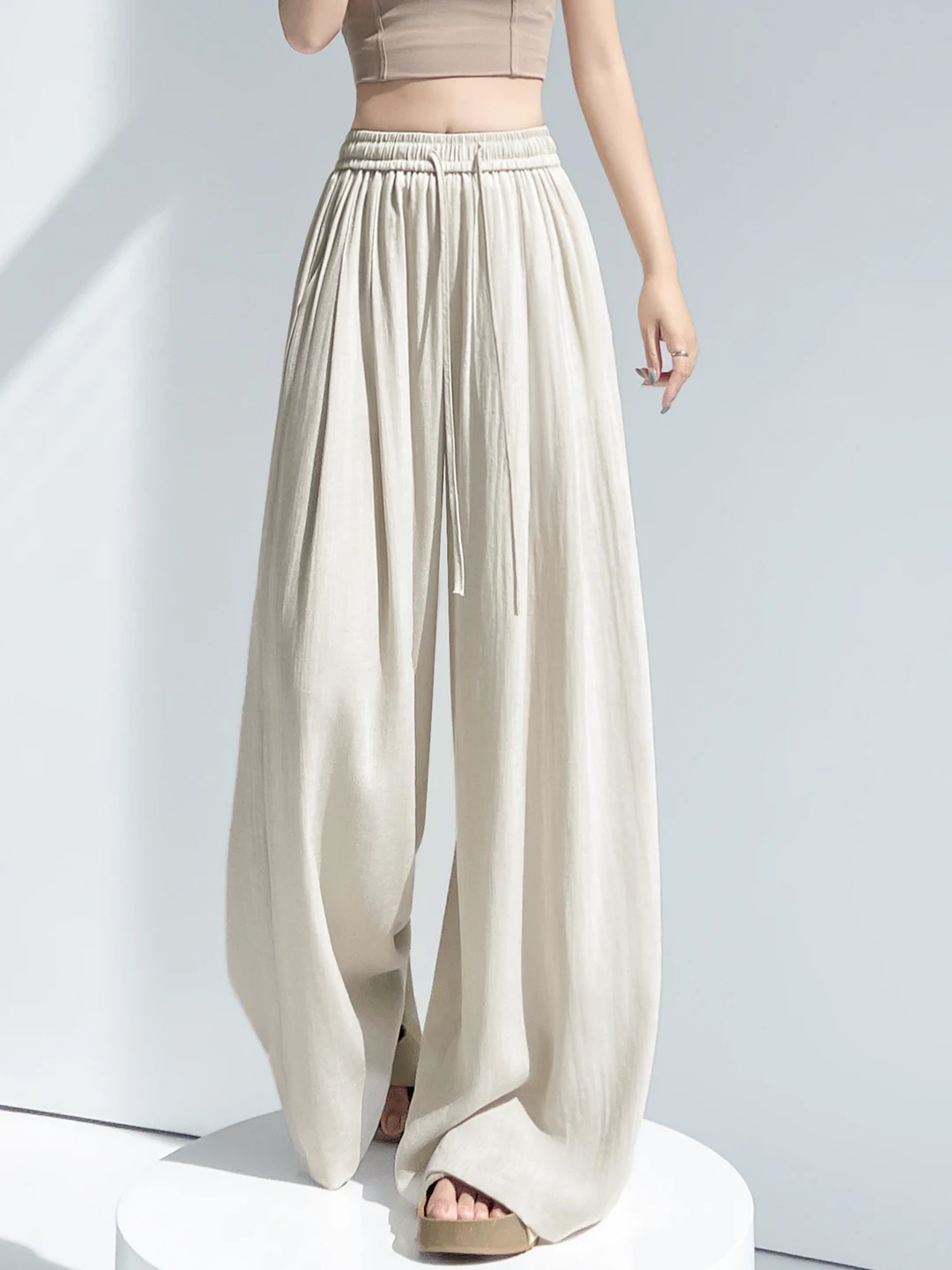 2026 New Style Casual Wide Leg Pants Women's Summer Loose Waist Drapey Linen Trousers High Waist Straight Cut Casual Wear
2026 New Style Casual Wide Leg Pants Women's Summer Loose Waist Drapey Linen Trousers High Waist Straight Cut Casual Wear