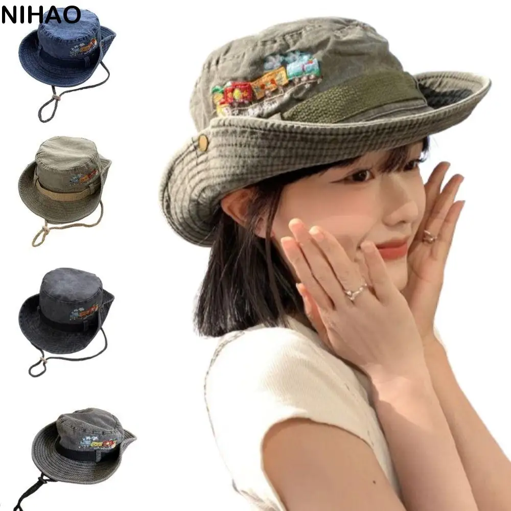 Trekking Big Brimmed Denim Bucket Hat Y2K Sunscreen Fisherman Hat Visor Korean Style Panama Hat Women
Trekking Big Brimmed Denim Bucket Hat Y2K Sunscreen Fisherman Hat Visor Korean Style Panama Hat Women